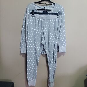 Charmour Gray Polka Dot Pajama Set Size XL